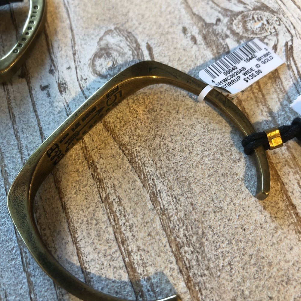 NWT Giles and Brother Gold Bracelet stirrup ID